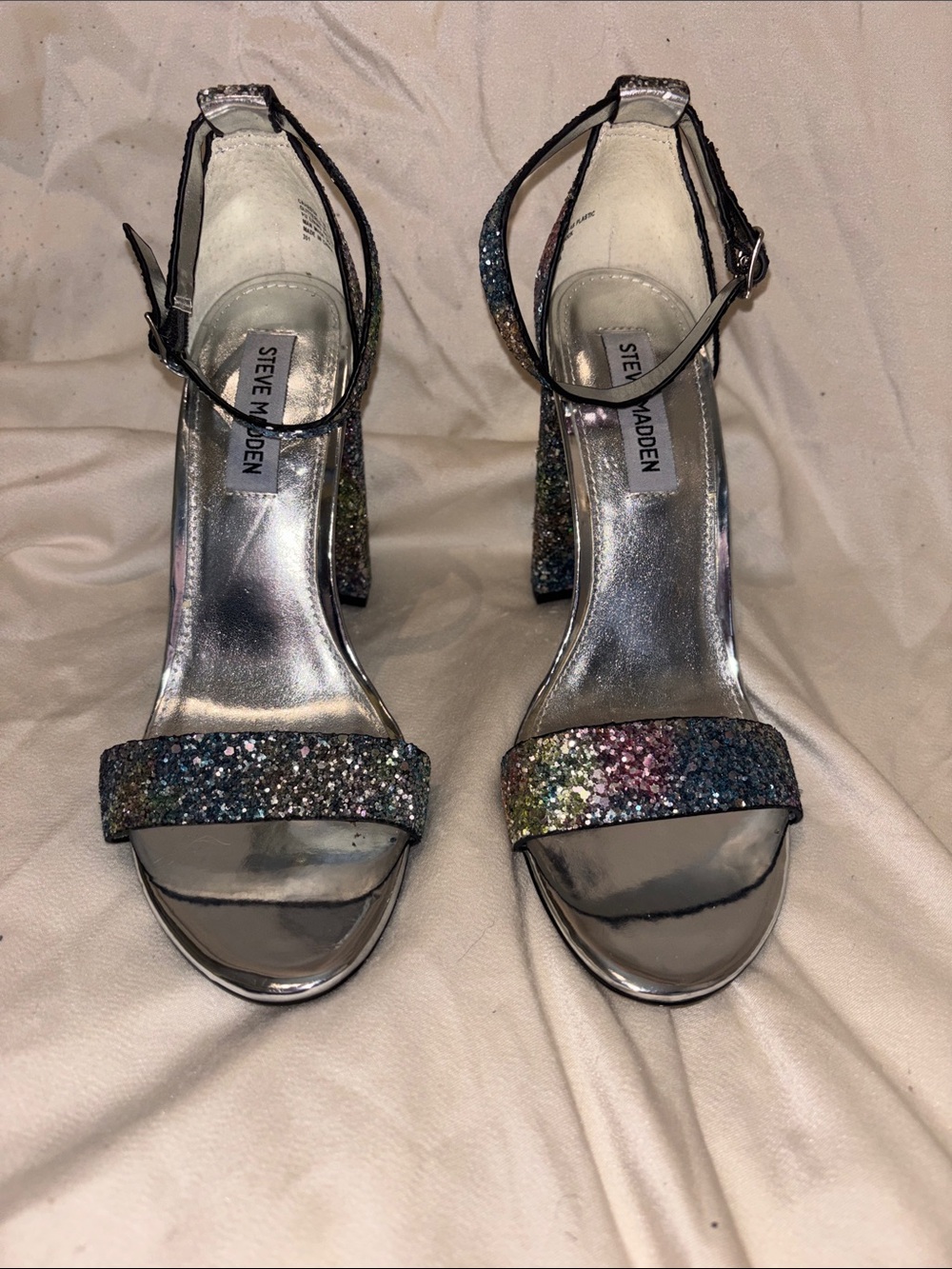 Steve Madden Ombré Sequin Block Heel Sandals